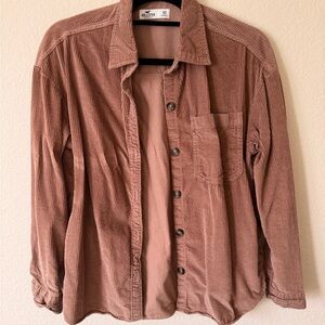 Hollister Tan/Brown Ribbed Shirt Jacket